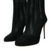 Black Mesh Stiletto Heels Ankle Boots Shoes - Image 3