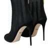 Black Mesh Stiletto Heels Ankle Boots Shoes - Image 4