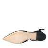 Black Leather Crystal Slingback Sandals Shoes - Image 6