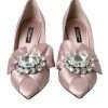 Pink Satin Crystal High Heels Pumps Shoes - Image 2