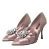 Pink Satin Crystal High Heels Pumps Shoes - Image 3