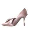 Pink Satin Crystal High Heels Pumps Shoes - Image 5