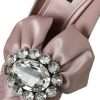 Pink Satin Crystal High Heels Pumps Shoes - Image 8