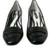 Black Patent Leather Block Heels Pumps Shoes - Image 2