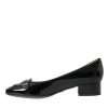 Black Patent Leather Block Heels Pumps Shoes - Image 5