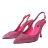Pink Slingbacks Crystal Pumps Shoes - Image 3