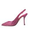 Pink Slingbacks Crystal Pumps Shoes - Image 5