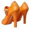 Orange CINDERELLA Floral Crystal Pumps Shoes - Image 4