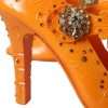 Orange CINDERELLA Floral Crystal Pumps Shoes - Image 8