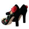 Black Roses Crystal Brooch Mary Jane Shoes - Image 4
