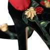 Black Roses Crystal Brooch Mary Jane Shoes - Image 7