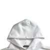 White Cotton Logo Hooded Pullover Sweatshirt Sweater - Image 4