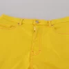 Yellow Cotton High Waist Baggy Women Hotpants Shorts - Image 4