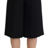 Black High Waist Wide Leg Cropped Trouser Pants - Image 2