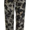 Beige Leaves Cotton High Waist Denim Jeans Boston - Image 2
