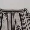Gray Black Stripes Mid Waist A-line Mini Skirt - Image 4