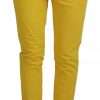 Yellow Cotton Low Waist Crop Denim Cool Girl Jeans - Image 2