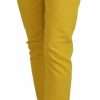 Yellow Cotton Low Waist Crop Denim Cool Girl Jeans - Image 3