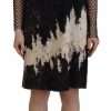 Black Tie Dye Mesh Long Sleeves Cotton Shift Dress - Image 2