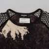 Black Tie Dye Mesh Long Sleeves Cotton Shift Dress - Image 6