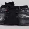 Black Distressed Mid Waist A-line Denim Mini Skirt - Image 7