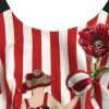 Red White Floral Sleeveless Sheath Midi Dress - Image 5