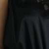 Black Polyester Lace Trim Sheath Midi Dress - Image 6