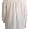 Off White Scarfneck Long Sleeves Blouse Silk Top - Image 3