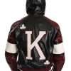 Black Bordeaux Hooded Leather DG King of Love Jacket - Image 6