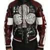 Black Bordeaux Hooded Leather DG King of Love Jacket - Image 7