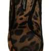 Brown Leopard Pony Hair Heels Pumps Shoes - Image 5