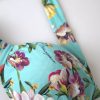 Mint Green Floral Print Beachwear Bikini Top - Image 4