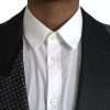 Black Silver Silk Single Breasted Coat Blazer - Image 5