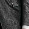 Black Silver Silk Single Breasted Coat Blazer - Image 8