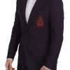 Purple Logo Single Breasted Wool Blazer - Image 4
