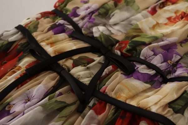 Beige Floral Sleeveless Round Neck Mini Dress - Image 8