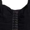 Black Cold Shoulder Stretch Tulle Midi Dress - Image 6