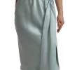 Silk Mint Green Fit Cut One Shoulder Midi Dress - Image 5