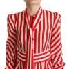 White Red Silk A-Line Shift Gown Maxi Dress - Image 5