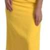 Yellow One Shoulder Side Slit Midi Dress - Image 2