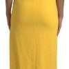 Yellow One Shoulder Side Slit Midi Dress - Image 3