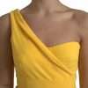 Yellow One Shoulder Side Slit Midi Dress - Image 5
