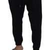 Black Jogger Jogging Wool Pants - Image 3