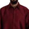 Bordeaux Cotton Long Sleeve Men Formal Shirt - Image 2