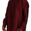 Bordeaux Cotton Long Sleeve Men Formal Shirt - Image 4