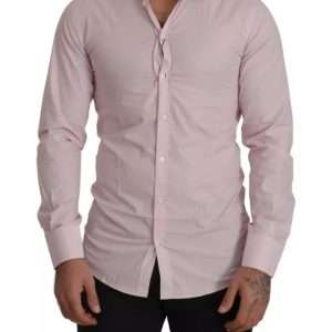 Light Pink Cotton Dress Formal Men GOLD Shirt