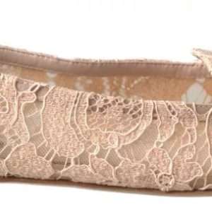 Beige Floral Lace Loafers Flats Shoes