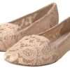 Beige Floral Lace Loafers Flats Shoes - Image 6