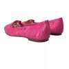 Pink Taormina Lace Slip On Flats Shoes - Image 3