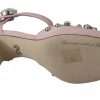 Pink Brocade Crystal Lily Ankle Strap Shoes - Image 7